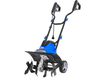 13.5 Amp Electric Garden Tiller Cultivator, 16-Inch Tilling Width, 8-Inch Depth, 6 Steel Tines, Foldable Corded Rototiller for Soil Preparation